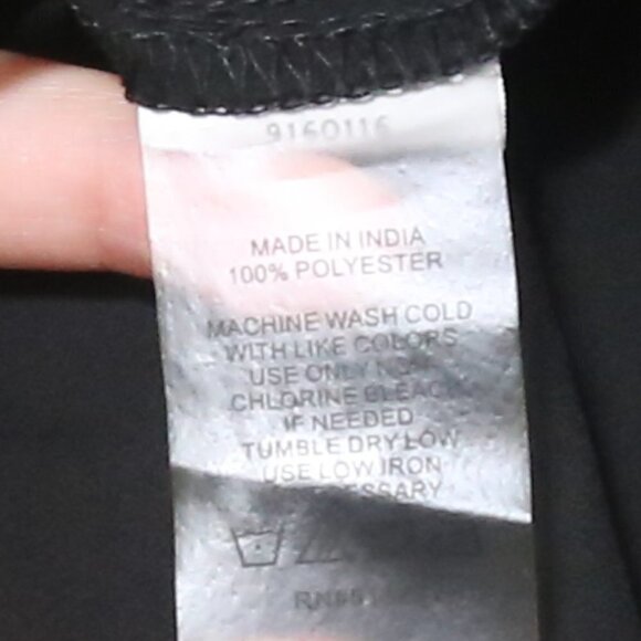 VINCE CAMUTO Holiday Peplum Button Down Stencil Blouse in Rich Black - Picture 7 of 9